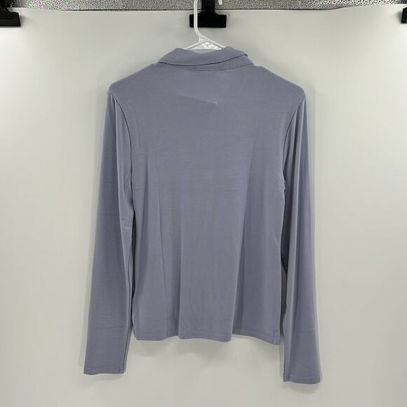 J. Crew Women's Refined rib long-sleeve polo shirt - Periwinkle - Medium - NWT - Picture 8 of 8
